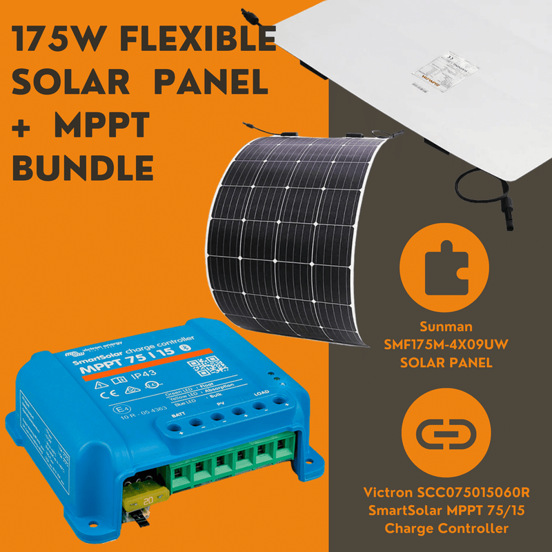 Sunman 175w Solar Panel + Victron 75/15 MPPT Bundle