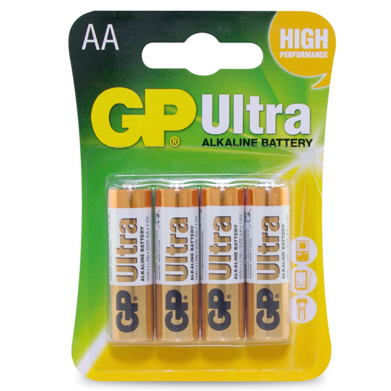 GP 1.5V Ultra Alkaline AA Battery Card of 4