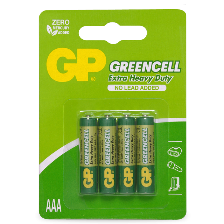 GP 1.5V Extra Heavy Duty AAA Battery - Card of 4