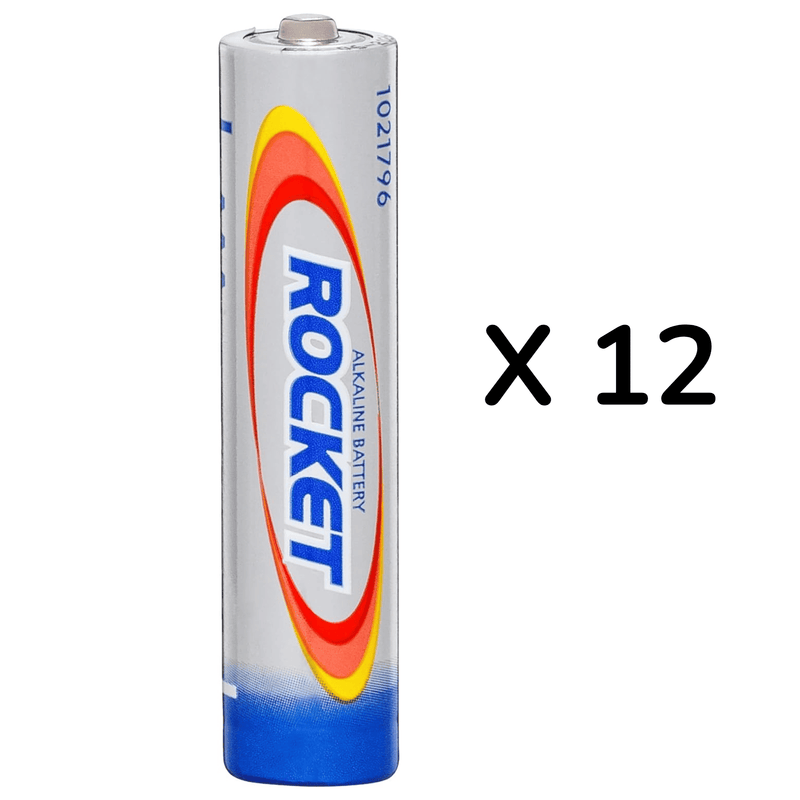 Rocket AAA Alkaline Batteries, Pack of 12