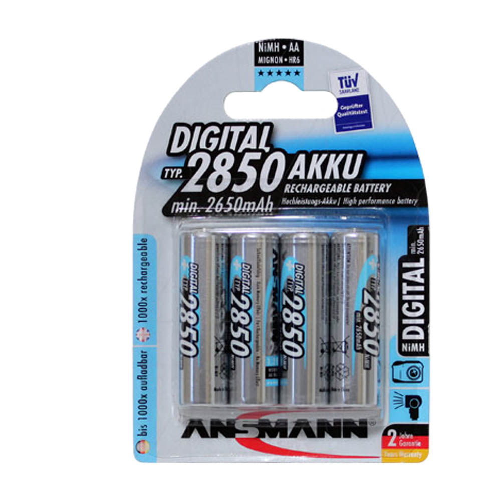 Batteries AA rechargeables 1.3Ah Duracell, NiMH, 1.2V