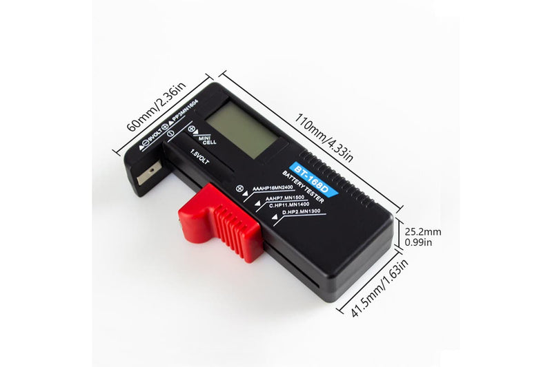 BT-168D Battery Tester Multi-purpose User Friendly Compact High Accuracy Universal Battery Checker for D C SC A AA 9V Button Cell Battery