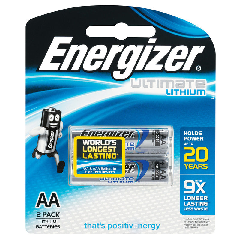 ENERGIZER LITHIUM 1.5V AA batteries 2 pack
