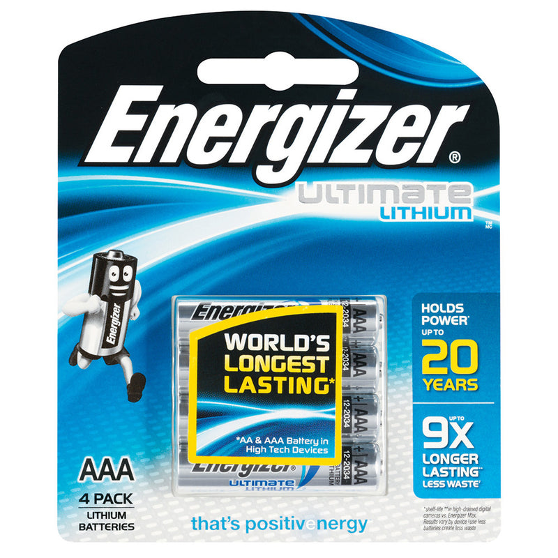 ENERGIZER LITHIUM 1.5V AAA batteries 4 pack