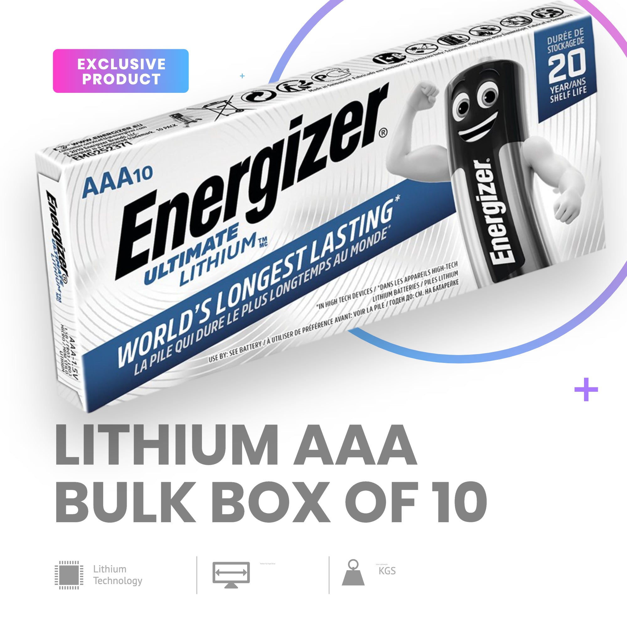  Energizer AAA Batteries, Ultimate Lithium Triple A Battery, 24  Count : Health & Household