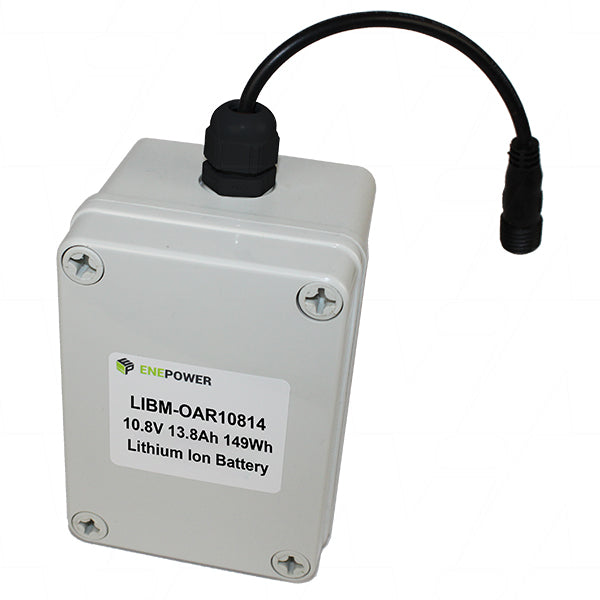 10.8V 13.8Ah 149.04Wh LiIon Outdoor & Recreational Battery with IP67 rated case and waterproof DC Connector