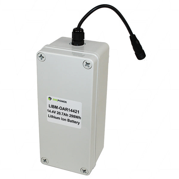14.4V 20.7Ah 298.08Wh LiIon Outdoor & Recreational Battery with IP67 rated caes and waterproof DC Connector