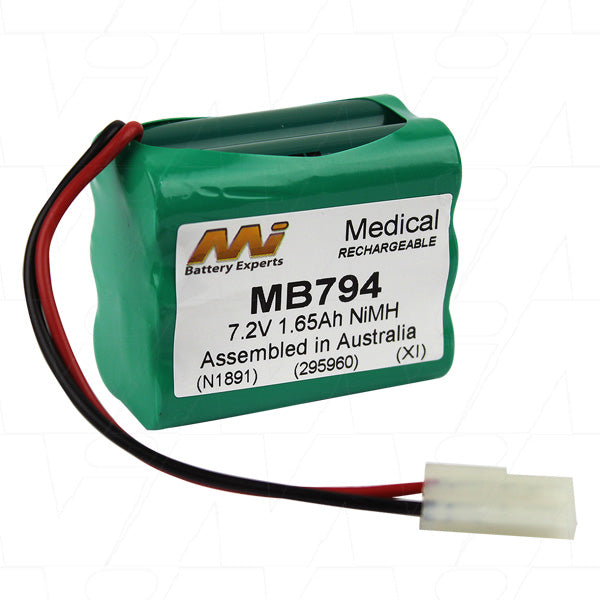 Medical battery suitable for use Nickel Metal Hydride 7.2V 1.65Ah MB794