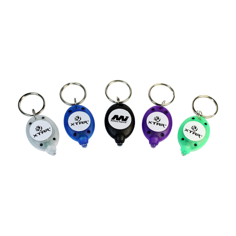 XTAR XPK LED Key ring light 5 lumens output. 5pc pack, one of each colour