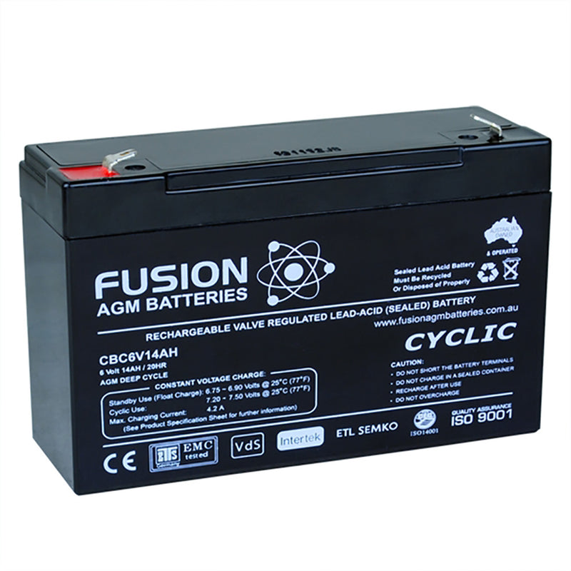 Fusion 6V 14Ah Deep Cycle AGM Battery