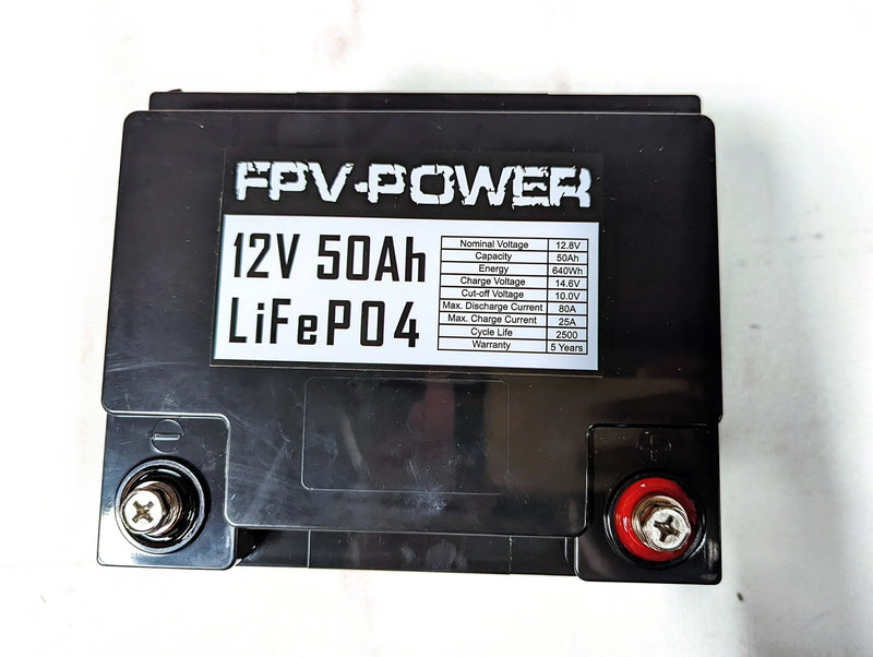 FPV Power LiFePo4 12V 50AH Battery - 10352