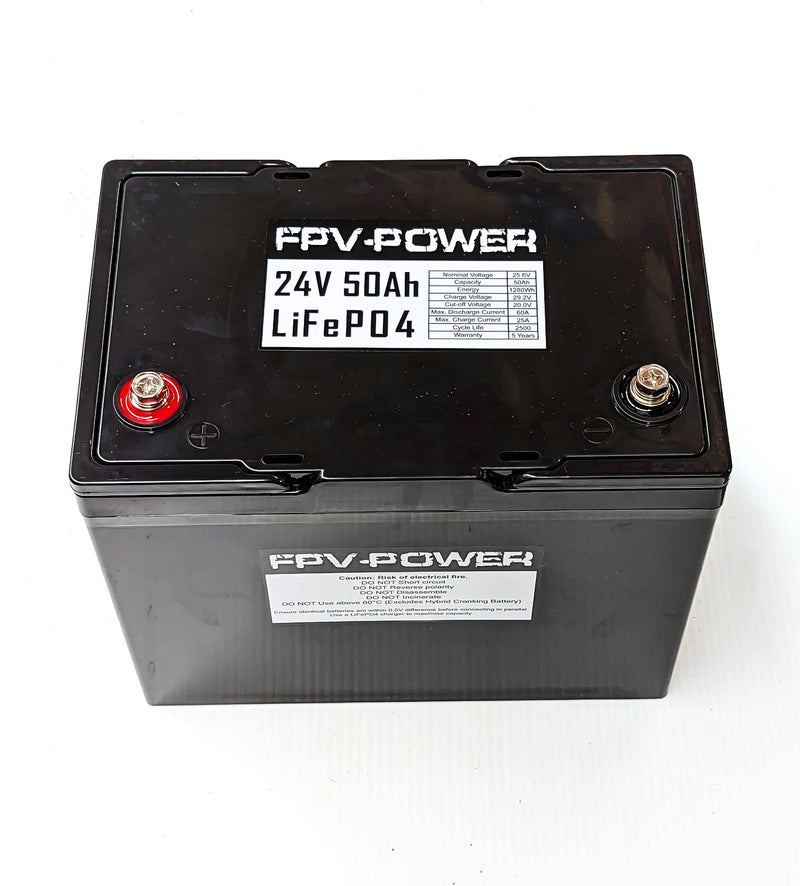 FPV Power LiFePO4 24V 50Ah w/ 20A Charger - 10851