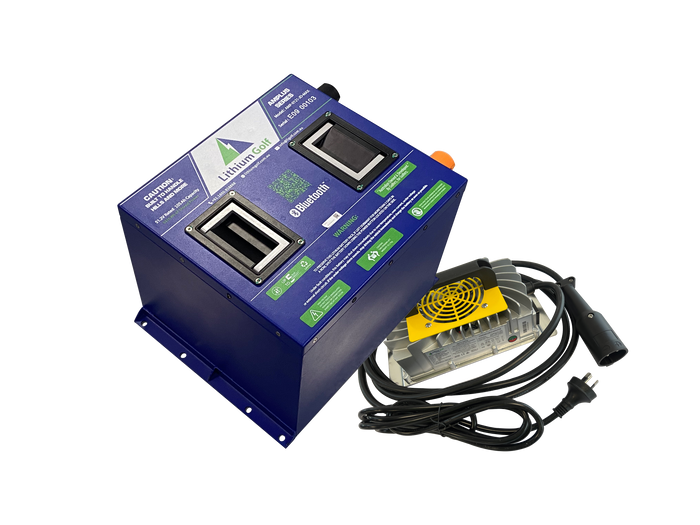 48V Lithium Golf Amplus JD Series 51.2V 105Ah Club Car Charger Kit- Comes with Bluetooth build-in Active balance and Extinguisher