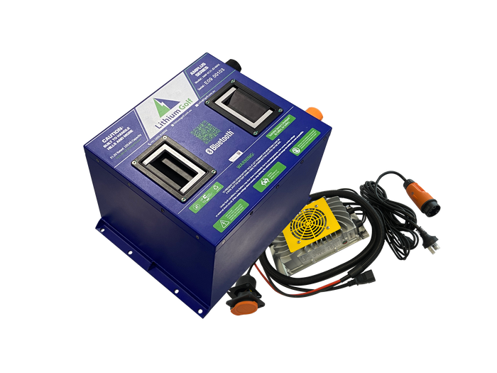 48V Lithium Golf Amplus JD Series 51.2V 105Ah Universal/Replacement Charger Kit - Comes with Bluetooth build-in Active balance and Extinguisher