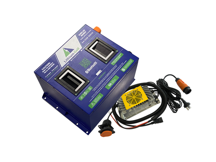 48V Lithium Golf Amplus JD Series 51.2V 67Ah Universal/Replacement Charger Kit- Comes with Bluetooth build-in Active balance and Extinguisher