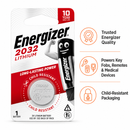 Energizer 2032 Lithium Coin Batteries 1 Pack