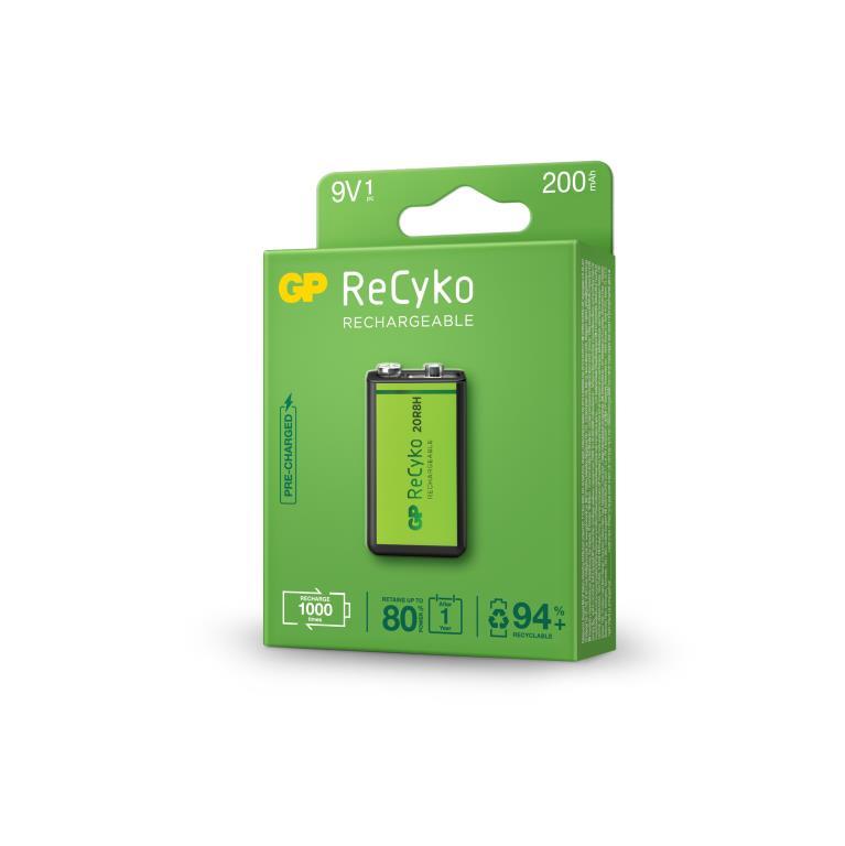 GP ReCyko 8.4V 200mAh NiMH Rechargeable 9V