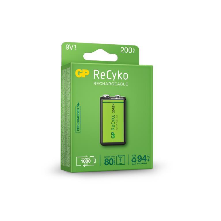 GP ReCyko 8.4V 200mAh NiMH Rechargeable 9V