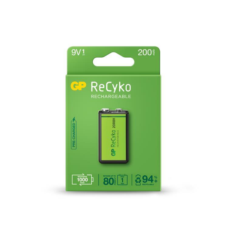 GP ReCyko 8.4V 200mAh NiMH Rechargeable 9V