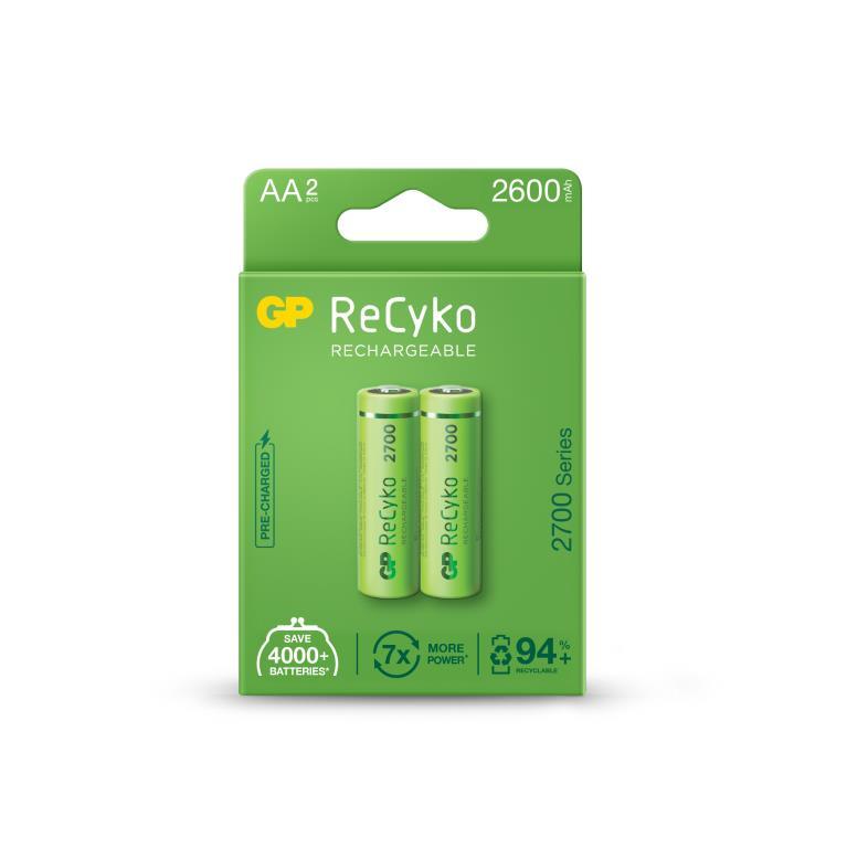 GP ReCyko 1.2V 2600mAh NiMH AA Battery - Card of 2