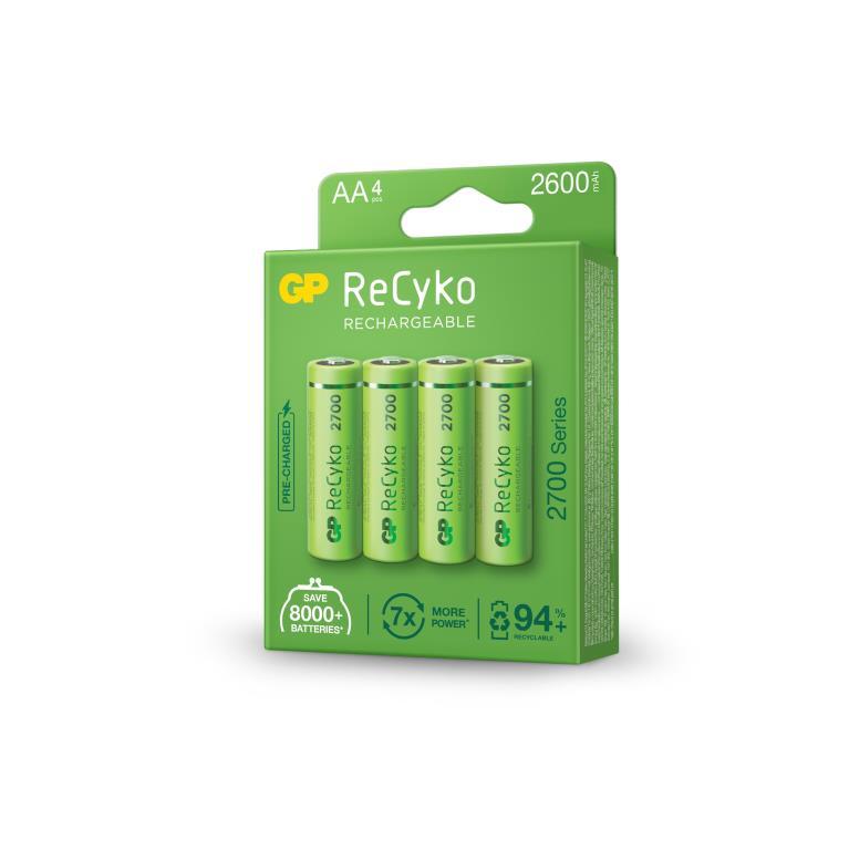 GP ReCyko 1.2V 2600mAh NiMH AA Battery - Card of 4