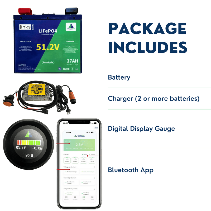 Lithium Golf Links Series Parallel batteries 51.2V Kits Golf Cart Batteries