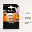 Duracell Security LR44 1.5V Alkaline Button Battery 4 Pack