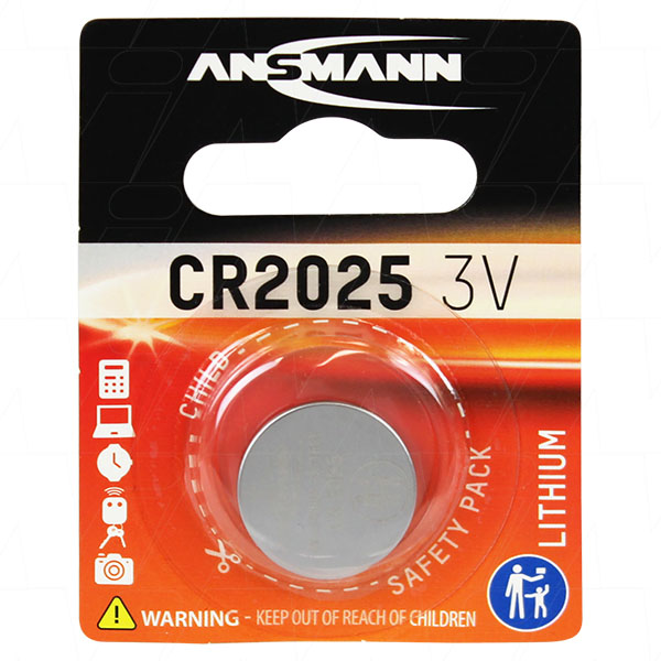 CR2025 3V Lithium Coin Cell Blister of 1