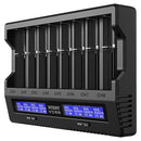 VC8S-KIT 1-8 cell LiIon/NiMH battery charger with capacity test function, USB-C PD3.0/QC3.0 capability for fast charging