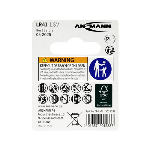 Ansmann LR41-V3GA-192-L736 1.5V Alkaline battery