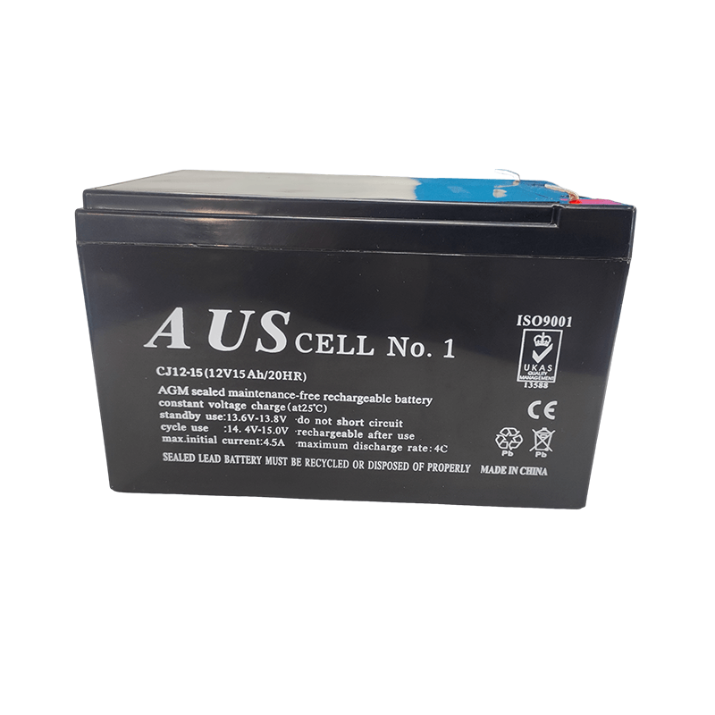 Auscell 12V 15aH SLA AGM Battery in white background