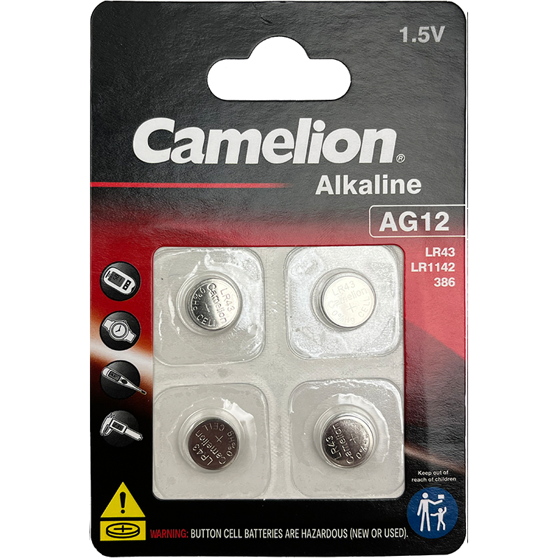 Camelion Alkaline LR43/AG12-CS BP4 CALR43/4CS