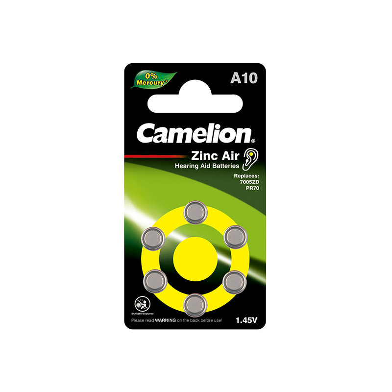 Camelion A10 Zinc Air 1.45V Pack Of 6 CAZA10