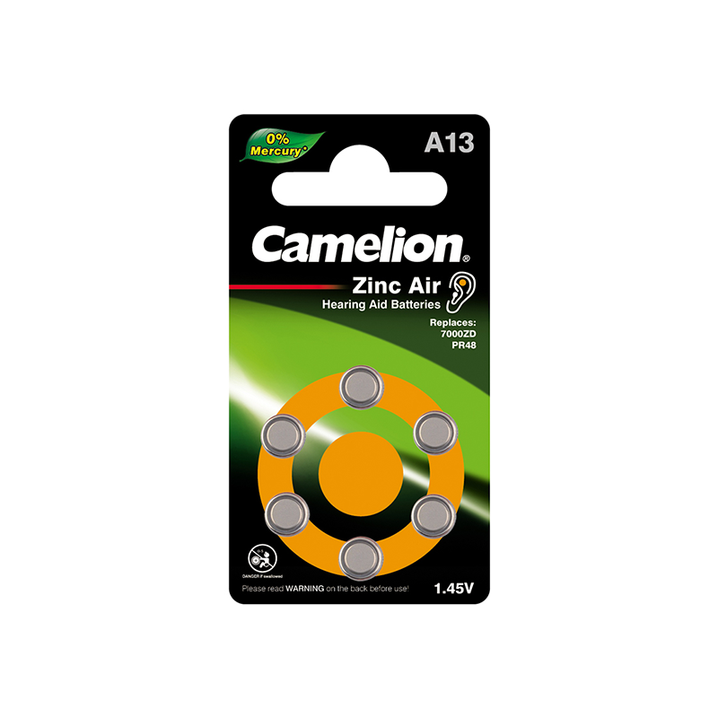 Camelion A13 Zinc Air 1.45V Pack Of 6 CAZA13