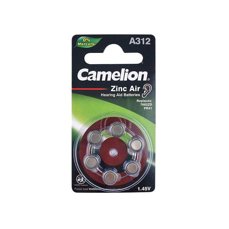 Camelion A312 Zinc Air 1.45V Pack Of 6 CAZA312