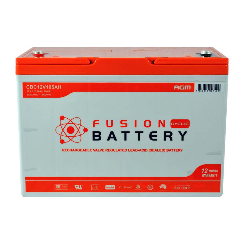 Fusion 12V 105Ah Deep Cycle AGM Battery