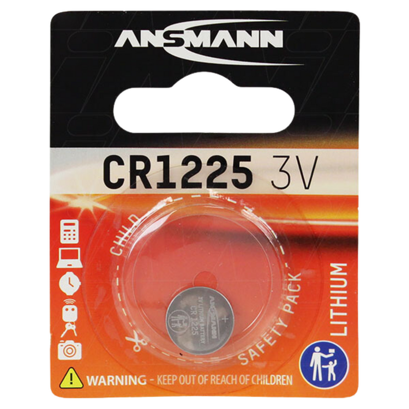 CR1225 3V Lithium Coin Cell Blister of 1