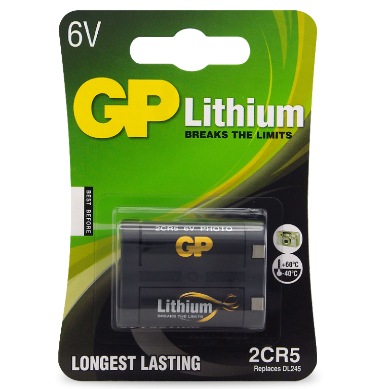 GP 6V 1400mAh Lithium (LiMnO2) Photographic Battery - Card of 1