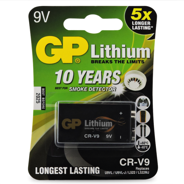 GP 9V 1100mAh 9V Lithium Battery - Card of 1