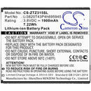 3.7V 1900mAh Replacement ZTE Blade Vantage 2 Cell Phone Battery