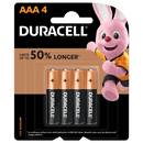 Duracell Coppertop AAA Alkaline Batteries 4 Pack 