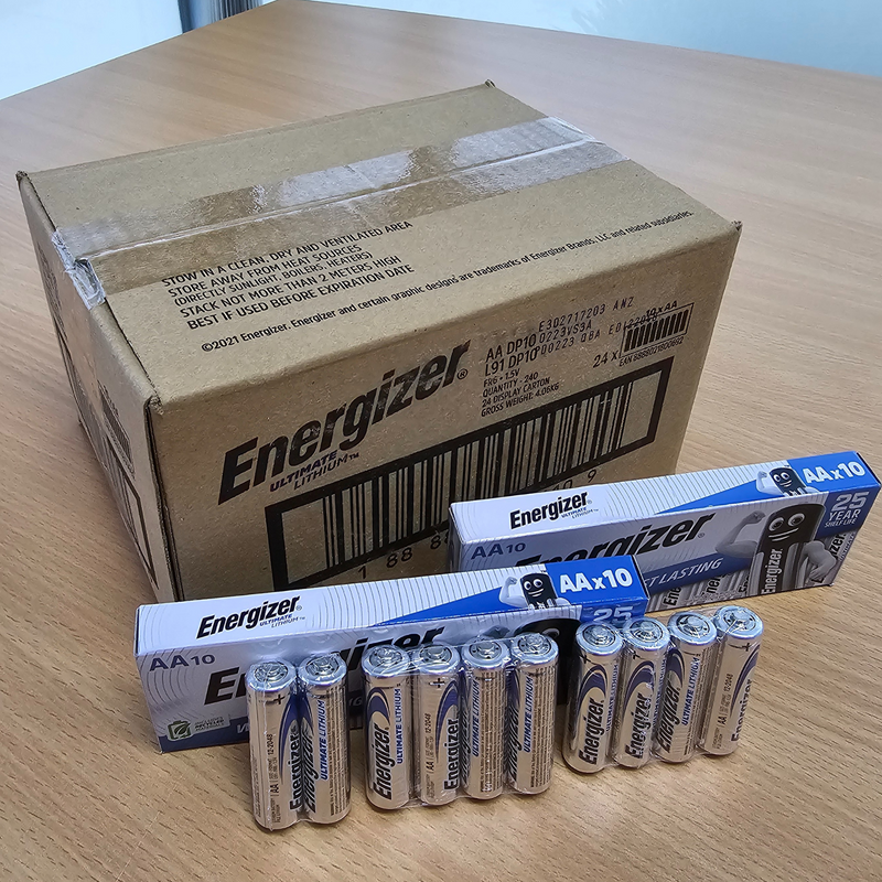 ENERGIZER AA LITHIUM BATTERY Bulk Carton Of 240 Batteries