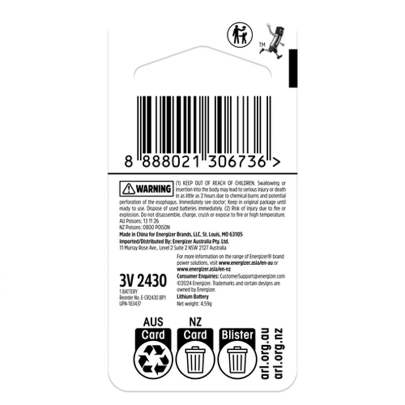 Energizer 2430 Lithium Coin Battery