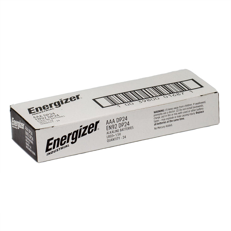 Energizer AAA batteries Bulk Box of 24 closed and what you will receive on delivery