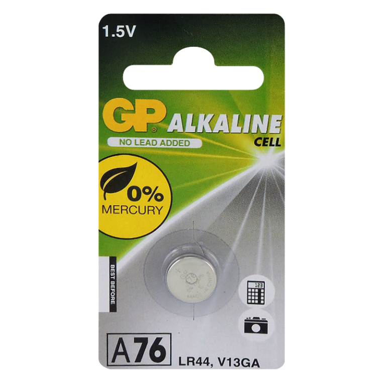 GP 1.5V 110mAh Zinc Manganese Dioxide Button Cell Battery - Card of 1