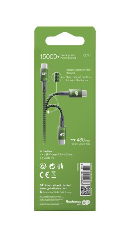 GP USB-C to Lightning charge sync cable - Green