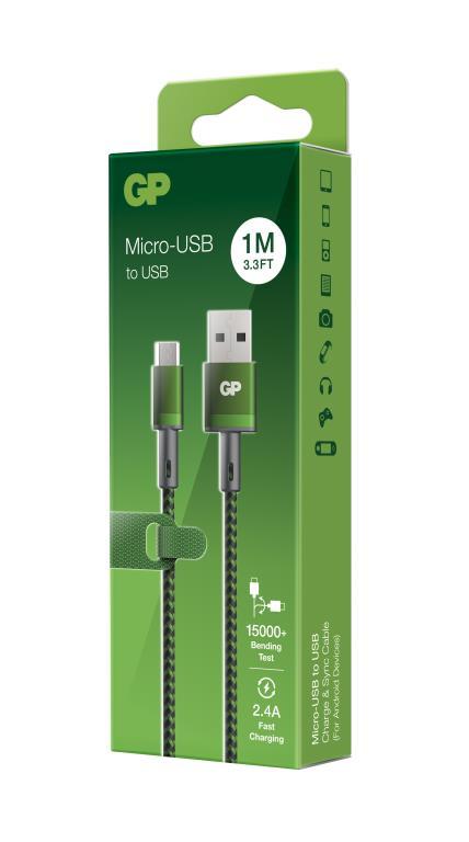 GP USB-A to Micro USB charge sync cable - Green