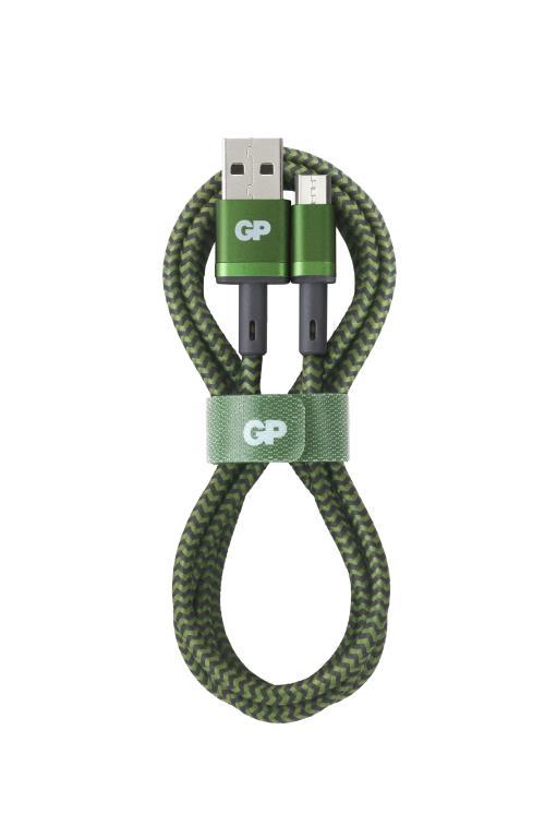 GP USB-A to Micro USB charge sync cable - Green