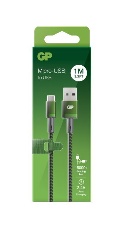 GP USB-A to Micro USB charge sync cable - Green