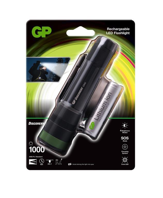 GP Discovery 1000Lm Rechargeable LED Torch